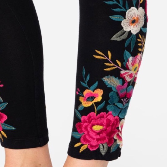 floral embroidered leggings